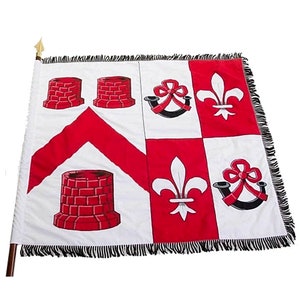 Embroidery Medieval Lance Pennants Coat of Arms Knight Flags Hand Embroidered Family Crest Banners