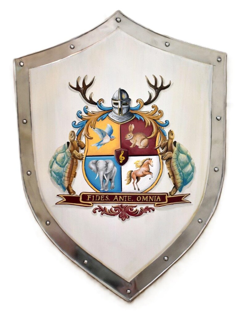 AI-Generated Family Crest – Hand-Painted Knight Shield, Heraldry Artwork image 9