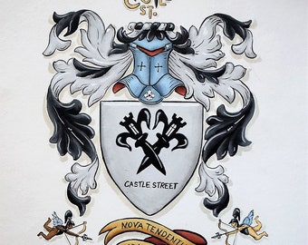 Custom Created Business Coat of Arms Logo Company Logo Crest Painting