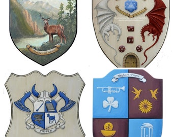 Novelty Crest Plaques, custom painted crest plaque based on your own design