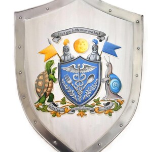 AI-Generated Family Crest – Hand-Painted Knight Shield, Heraldry Artwork image 11