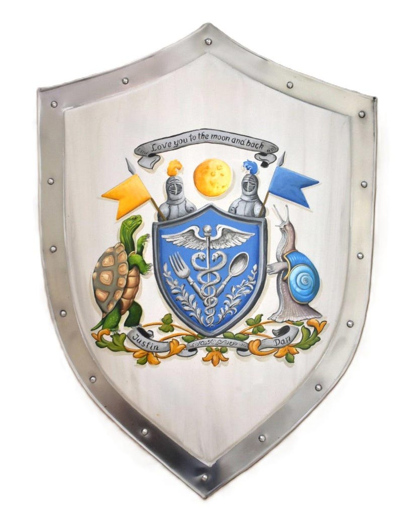 AI-Generated Family Crest – Hand-Painted Knight Shield, Heraldry Artwork image 11