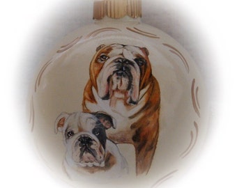 Ornement personnalisé de portrait d&#39;animal de compagnie peint à la main, peinture personnalisée de portrait de chien