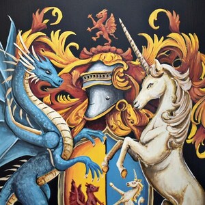 knight shield detail, painting after AI-generated image