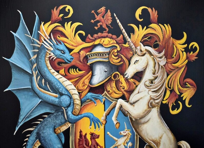knight shield detail, painting after AI-generated image