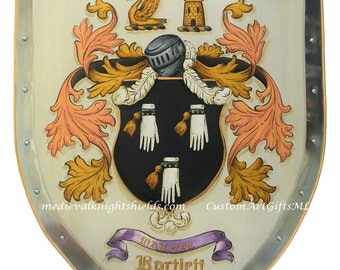 Todd- custom order knight shield 28 x 36-inch with personalized family crest design
