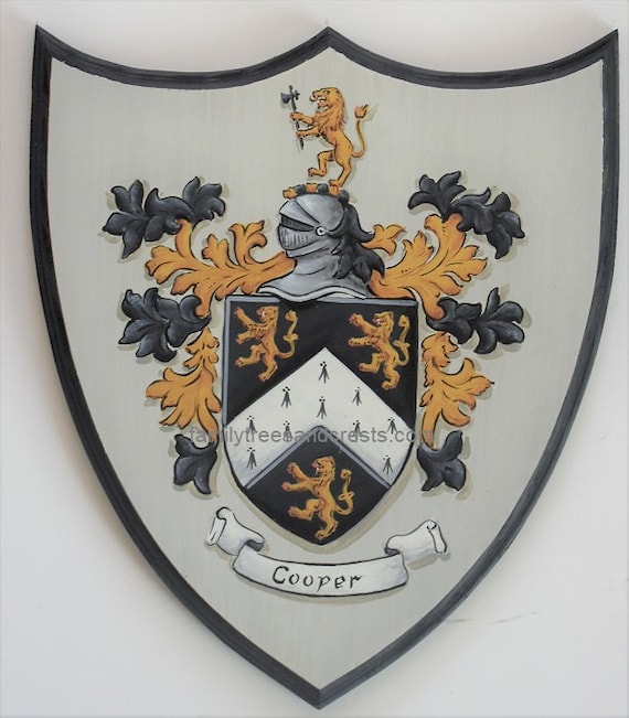 Coat of Arms Wall Plaque Family Crest Painting 20 x 24 ...