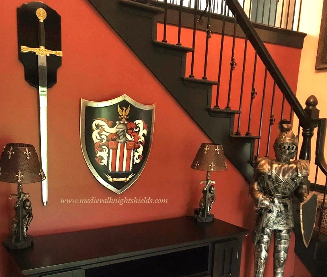 Buy Custom Family Crest Painting on a Medieval Knight Shield