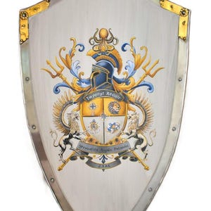 AI-Generated Family Crest – Hand-Painted Knight Shield, Heraldry Artwork image 10