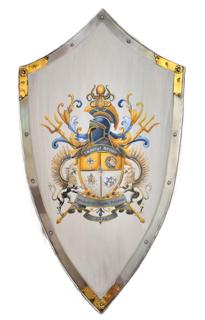 AI-Generated Family Crest – Hand-Painted Knight Shield, Heraldry Artwork image 10