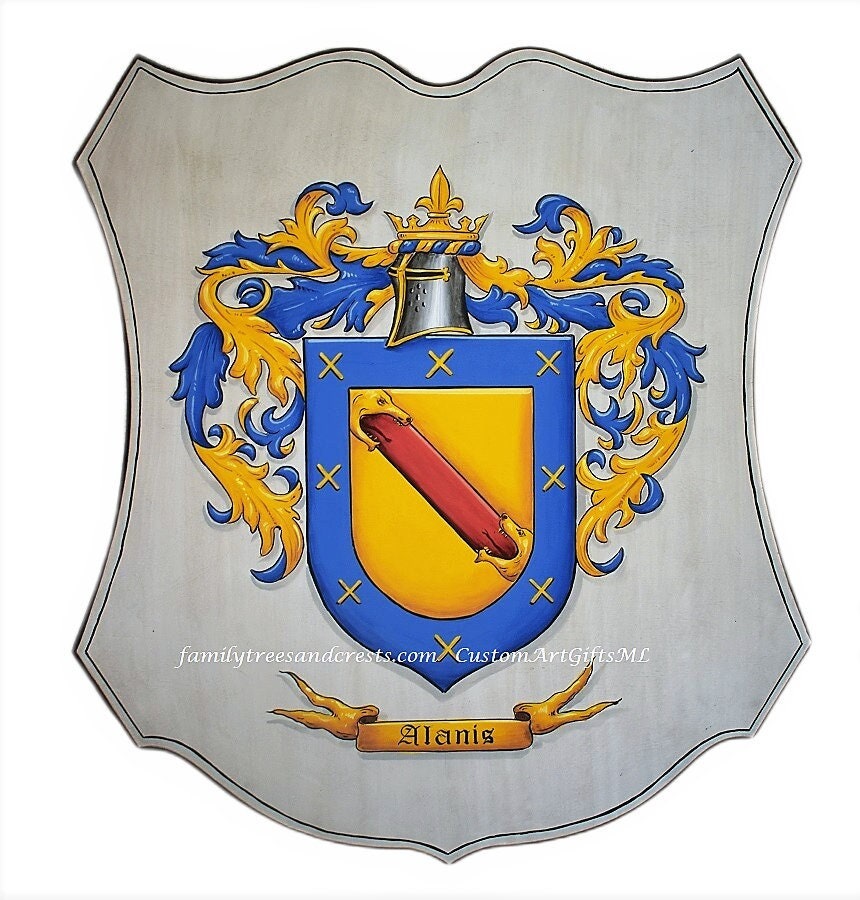 Family Crest Coat Of Arms Wooden Wall Plaques