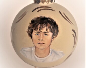 People Portrait Painting Ornament, Young Men Custom Portrait from Photo