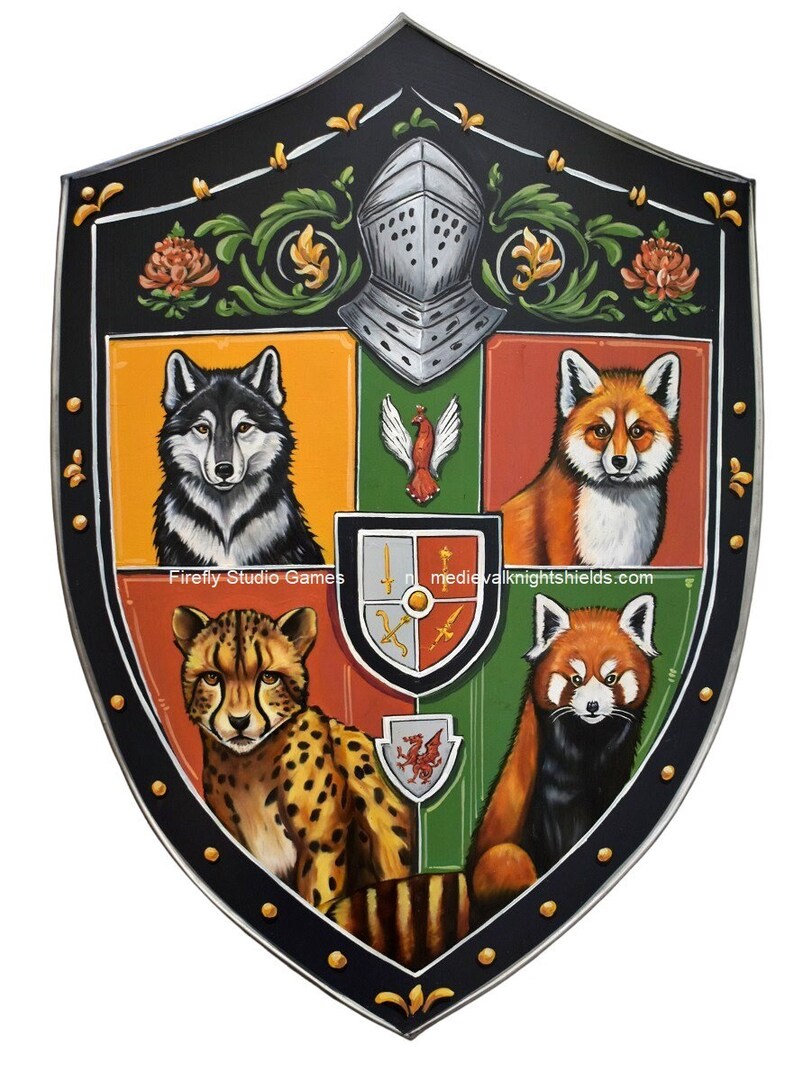 Firefly Studio knight shield, painting after AI-generated image