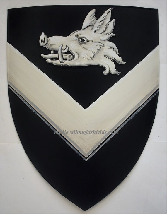 Custom Coat Of Arms Metal Knight Shield 24x 18 Inch Hand Etsy