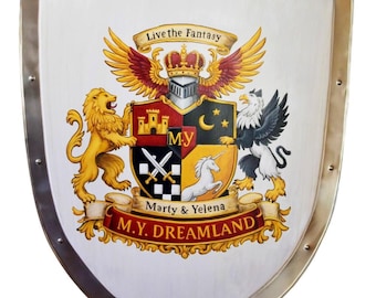 AI-Generated Family Crest – Hand-Painted Knight Shield, Heraldry Artwork