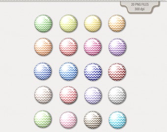 Chevron Scrapbook Flair Buttons - Embellishment - Design Element - Clipart - Brads - Digital Planner Stickers - Badges - Baubles