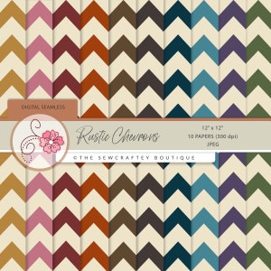 Rustic Chevrons Digital Paper Pack, Seamless