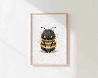 Lámina decorativa infantil con diseño de abeja / Decoración infantil original (Descarga digital)