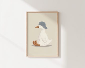 Silly Goose Art Print: Farmhouse Nursery Decor PNG/ JPG(Digital Download)