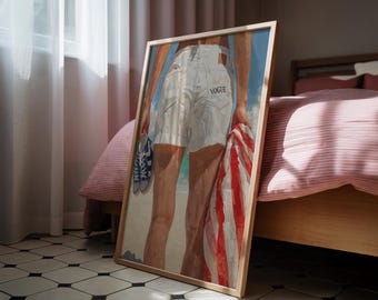 Vogue Sommartryck | Kustkonstposter | Retro Strandväggkonst | Modeoljemålning