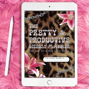 Pretty & Productive Digital/Printable Planner - Undated Weekly Planner | Feminine Aesthetic PDF Download | Y2K Digital Organizer