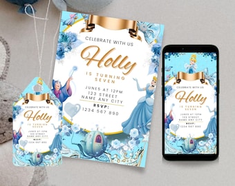 Princess Birthday Invitation Template Digital Editable Canva Party Invite Instant Download Fairy Tale Theme Birthday Decorations Royal