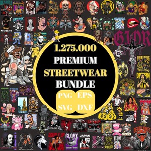 1.275.000+ Premium Latest Streetwear T-Shirt Design Bundle | PNG SVG AI | Hip Hop & Pop Culture | pod Graphics for Shirts, Mugs, Posters