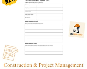 Construction change request form Editable PDF & DOC Contractor Change Order Template