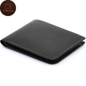 Portefeuille cache-cache - Design fin en cuir à deux volets, protection RFID, 5-12 cartes, pochette pour pièces de monnaie, section plate pour billets, poche cachée