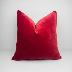 Red Velvet Pillow Cover | Solid Wine Red Pillow Cover | Red Euro Sham Cover | Soft Red Velvet Cushion Cover | Velvet Throw Pillow Cover