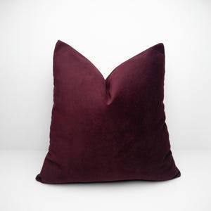 Burgundy Velvet Pillow Cover, Euro Sham Cover, Luxury Pillow Sham, Burgundy Throw Pillow, Velvet Burgundy Pillowcase, Decorative Cushion