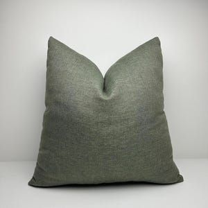 Green Linen Pillow Cover, Green Euro Sham, Boho Green Throw Pillow, Textured Cushion Cover, Thick Woven Fabric, Decorative Cushion Cover