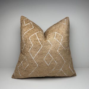 Geometric Mustard Pillow Cover | Boho Boucle Throw Pillow | Yellow Mustard Euro Sham Cover | Lumbar Square Couch Pillow | Farmhouse Decor