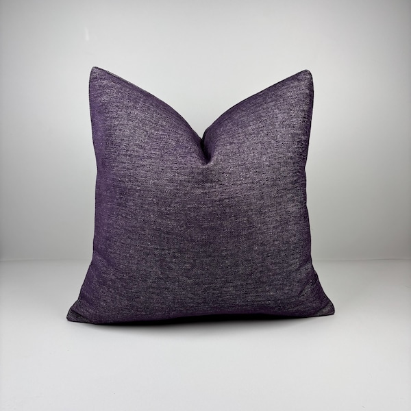 Linen Aubergine Throw Pillow Cover: Dark Purple Decorative Cushion