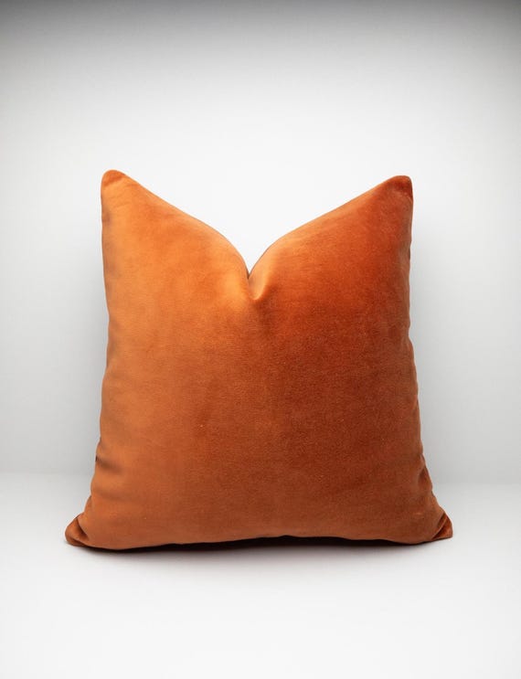 Samt Orange Kissenbezug: Lebendiges Dekokissen, Euro Sham Stil