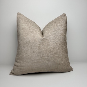 Tan Linen Pillow Cover • Tan Beige Cotton Linen Euro Sham Cover • Tan Solid Cushion Cover • Neutral Tan Throw Pillow Cover •Couch Bed Pillow