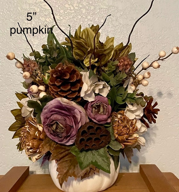Ceramic White Pumpkin Centerpiece