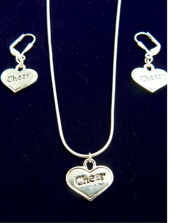 Cheerleader necklace and earring set