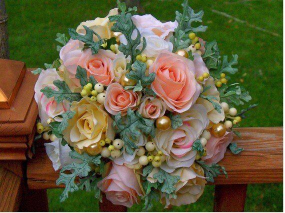 Bridal Peaches and Cream Pastel Bouquet