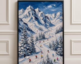 Winter Ski Resort Fine Art Print - Snowy Mountain Landscape Wall Art