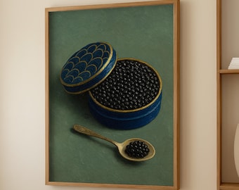 Lámina decorativa de caviar – Decoración de lujo para la pared de la cocina