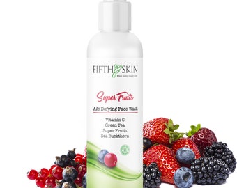 SUPER FRUITS Natural Face Wash - Antioxidant - Fragrance Free - Made with Organic Ingredients - NO S.L.S. - Safe & Non Toxic - 7 oz.