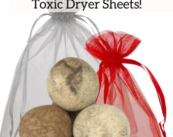 Alpaca Dryer Balls Set of 3 | Laundry Dryer Balls | 100% Natural Fiber | Hypoallergenic | Save Energy & Money | Non-Toxic