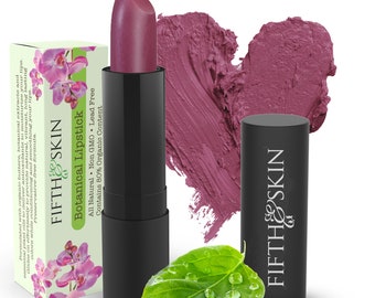 Organic Lipstick (RHUBARB) | Botanical | Organic | Toxin Free | Lead Free | Vegetarian | Cruelty Free | 8 Colors