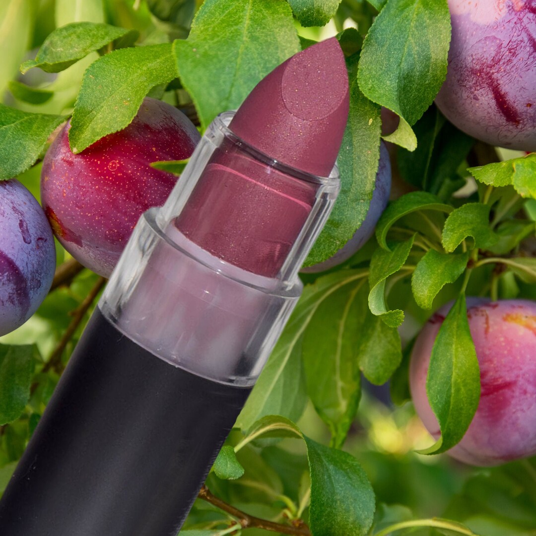 Organic Lipstick POPPIN PLUM 100 Natural Organic Gluten Free Paraben