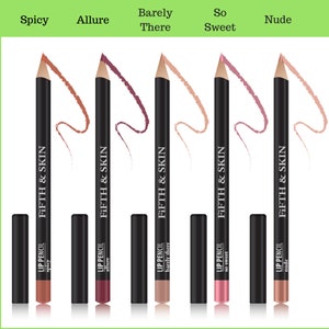 Natural Lip Pencil | Natural Ingredients | Long Lasting | Toxin Free | Lead Free | Vegan | Cruelty Free | 6 Colors