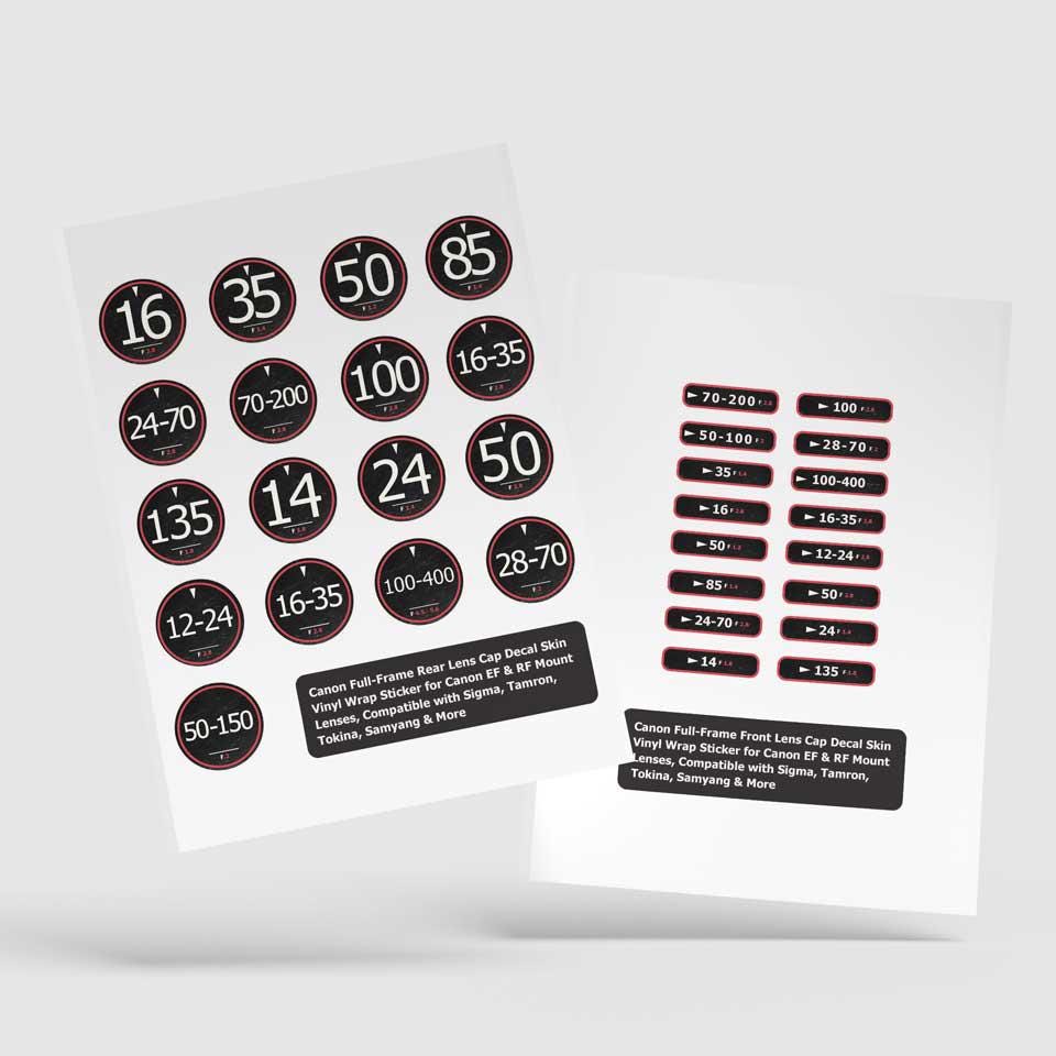 Canon EF/RF Lens Cap Stickers – Printable Lens Labels (digital Download ...