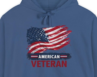 Moletom com capuz American Veteran: Moletom militar patriótico