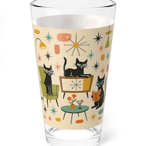 Bicchiere da cocktail a forma di gatto in stile Mid-Century Modern: accessori da bar retrò per gli amanti dei cocktail