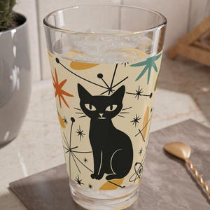 Bicchiere da cocktail a forma di gatto vintage: bicchieri da bar retrò, 16 once